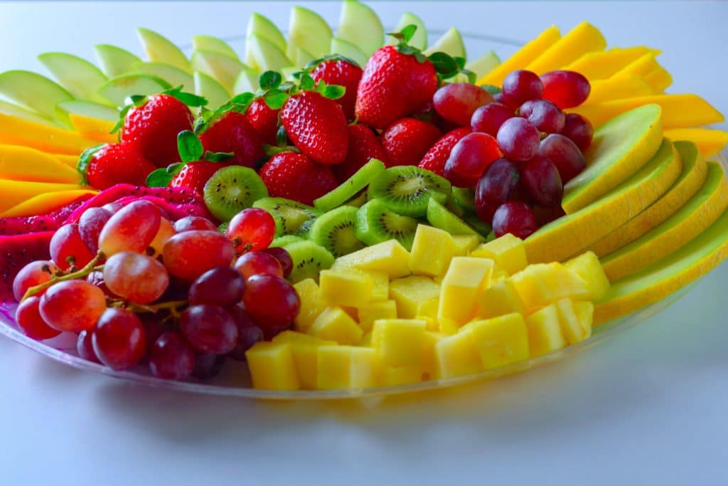 A healthy, colorful fruit platter