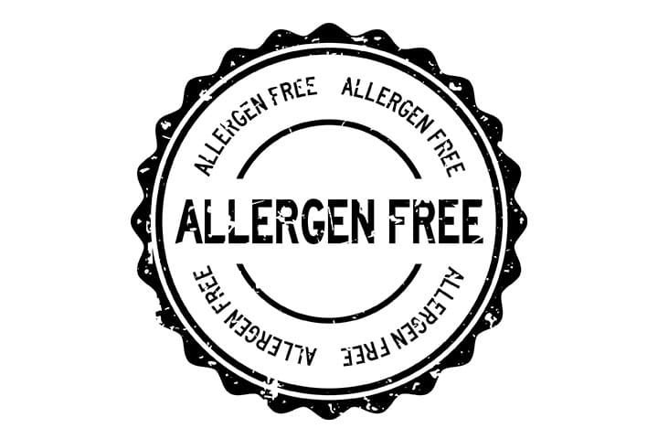 a logo that reads “Allergen-Free"